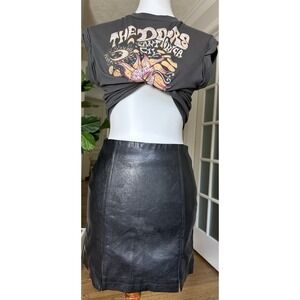 Forever 21 Faux Leather Mini Skirt Size Small Black High Waist Pencil Style